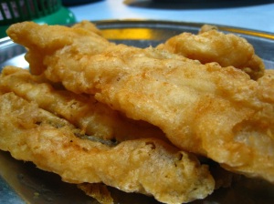 Fried eel. a dish that i'd recommend to all. Fresh sea eels  fillet fried in tempura-like batter. Crispy and fragrant in the outside, succulent and soft in the inside. Best fried fish in town.